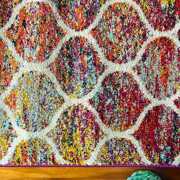 Like New Unique Loom Colorful Patterned Runner Rug - Picture 3 of 6